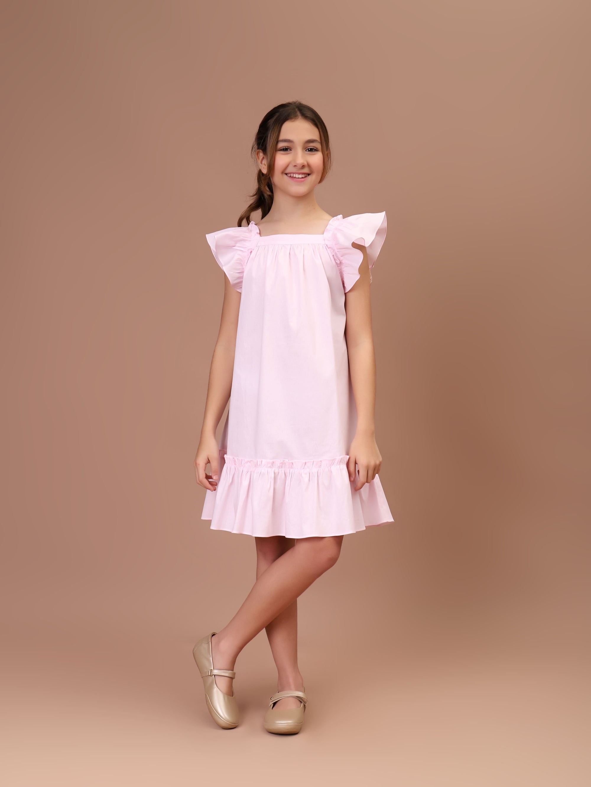 Vestido Infantil Bolonha Rosa Bebê