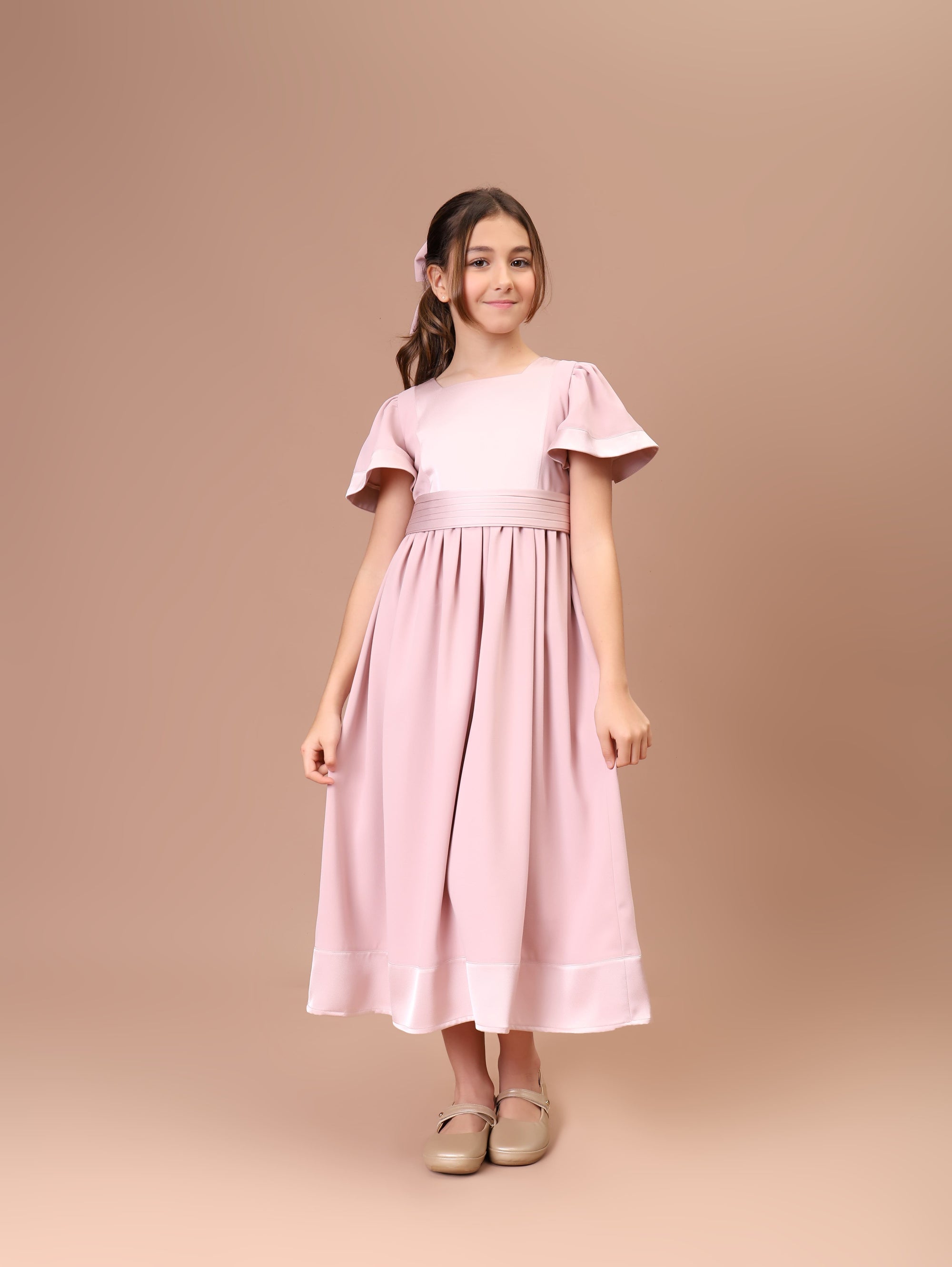 Vestido Infantil Audrey Crepe Rosé