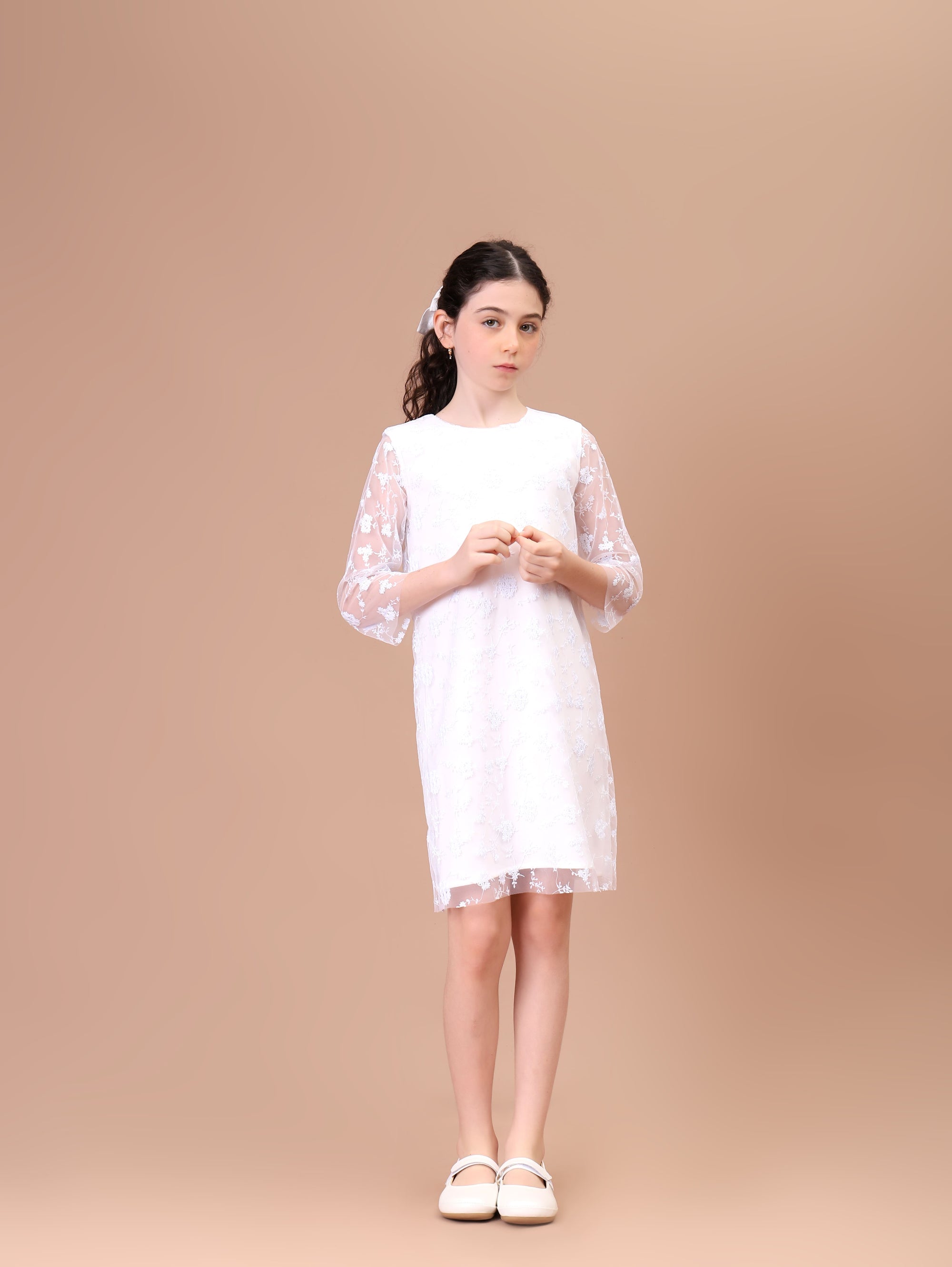 Vestido Infantil Êmilie Crepe Branco