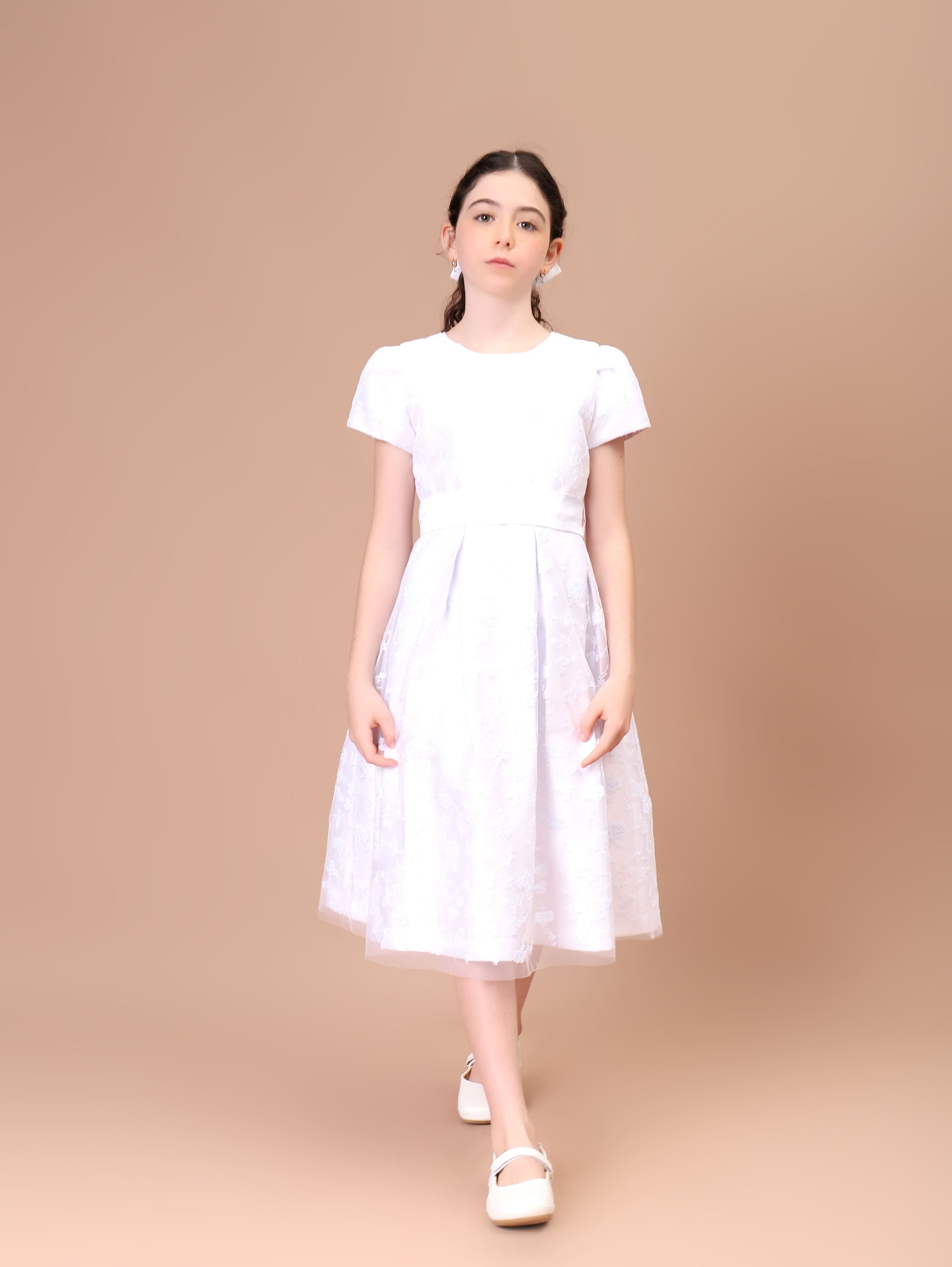 Vestido Infantil Renda Buquê Branco