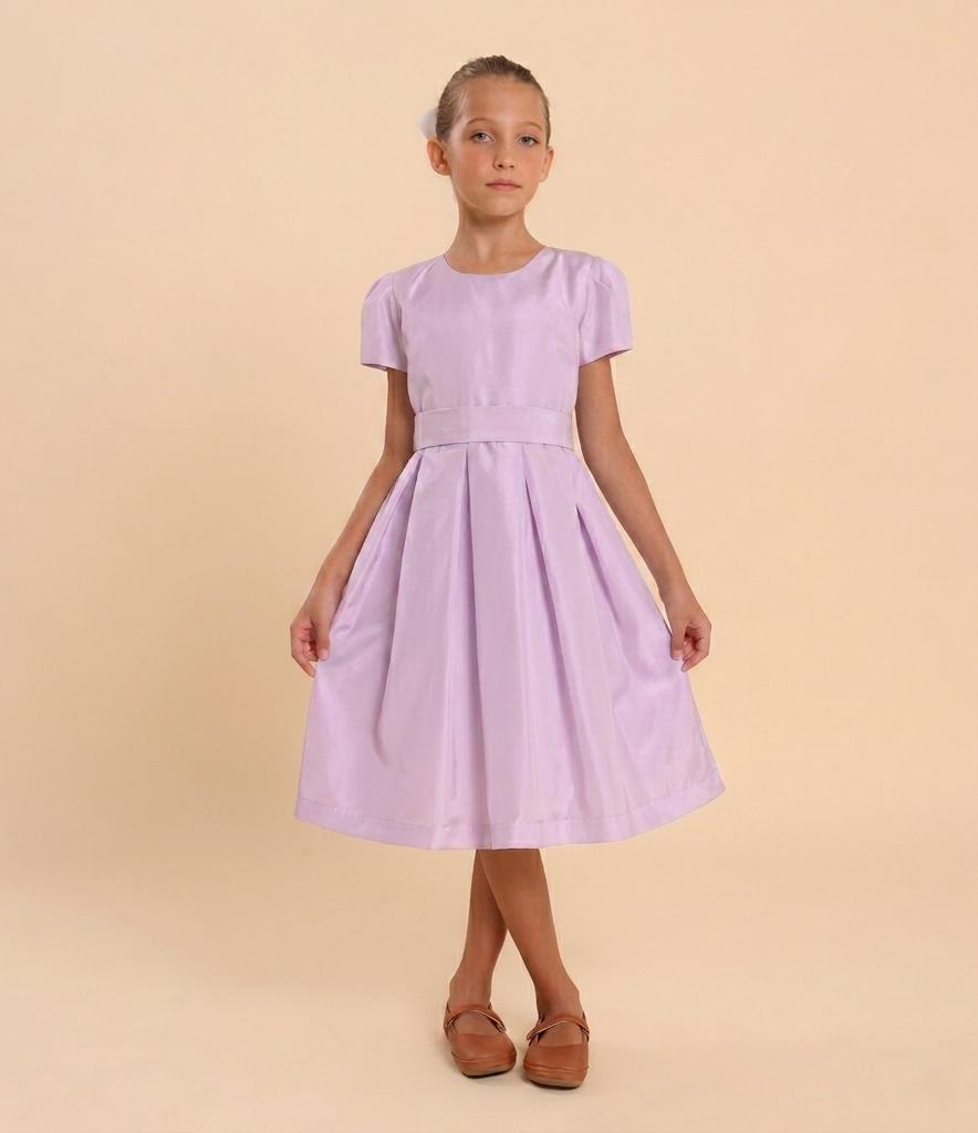 Vestido Festa Infantil Prega Sonho Lilás