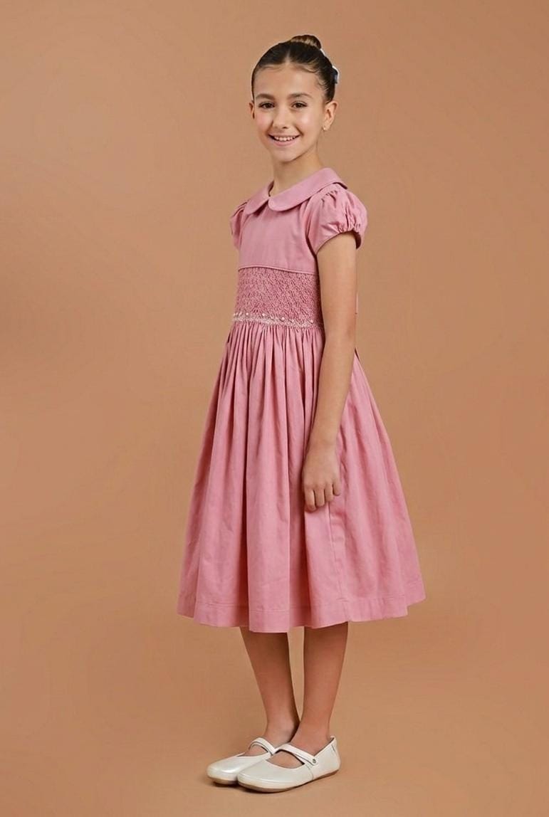 Vestido Bordado Infantil Clara Rosé