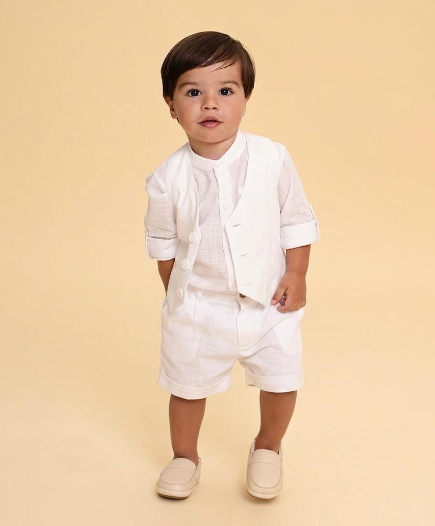 Shorts Bebê de Linho Branco