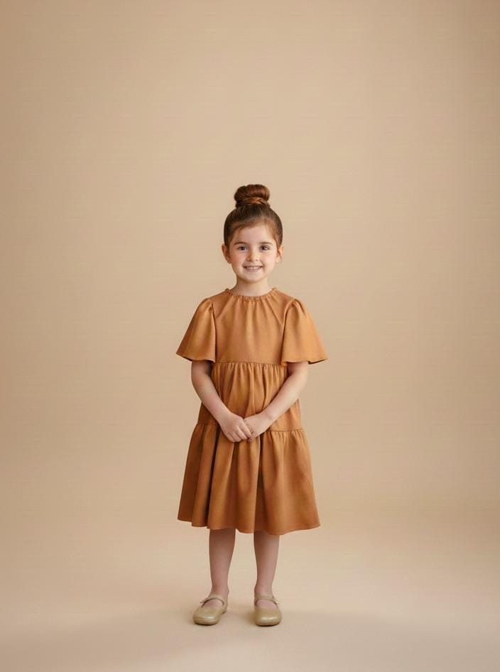 Vestido Infantil Cristal Mostarda