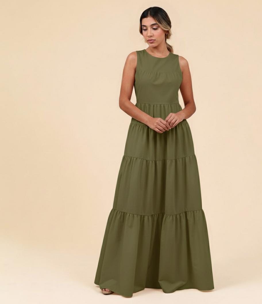 Vestido Amalfi Mãe Verde Oliva Natal