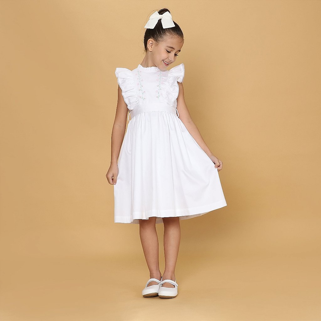 Vestido Gérbera Branco, frente