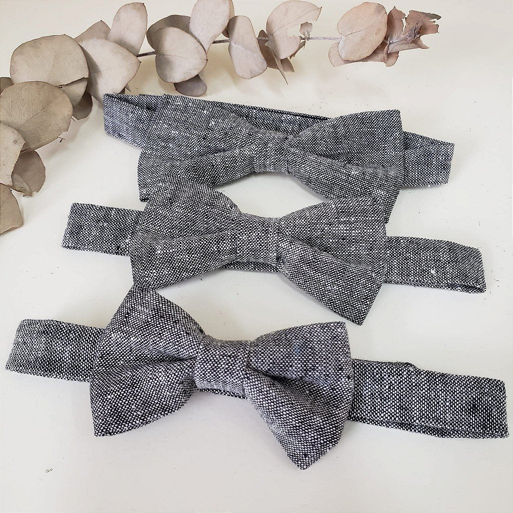 Gravata Menino Preto Mescla - Puro Linho